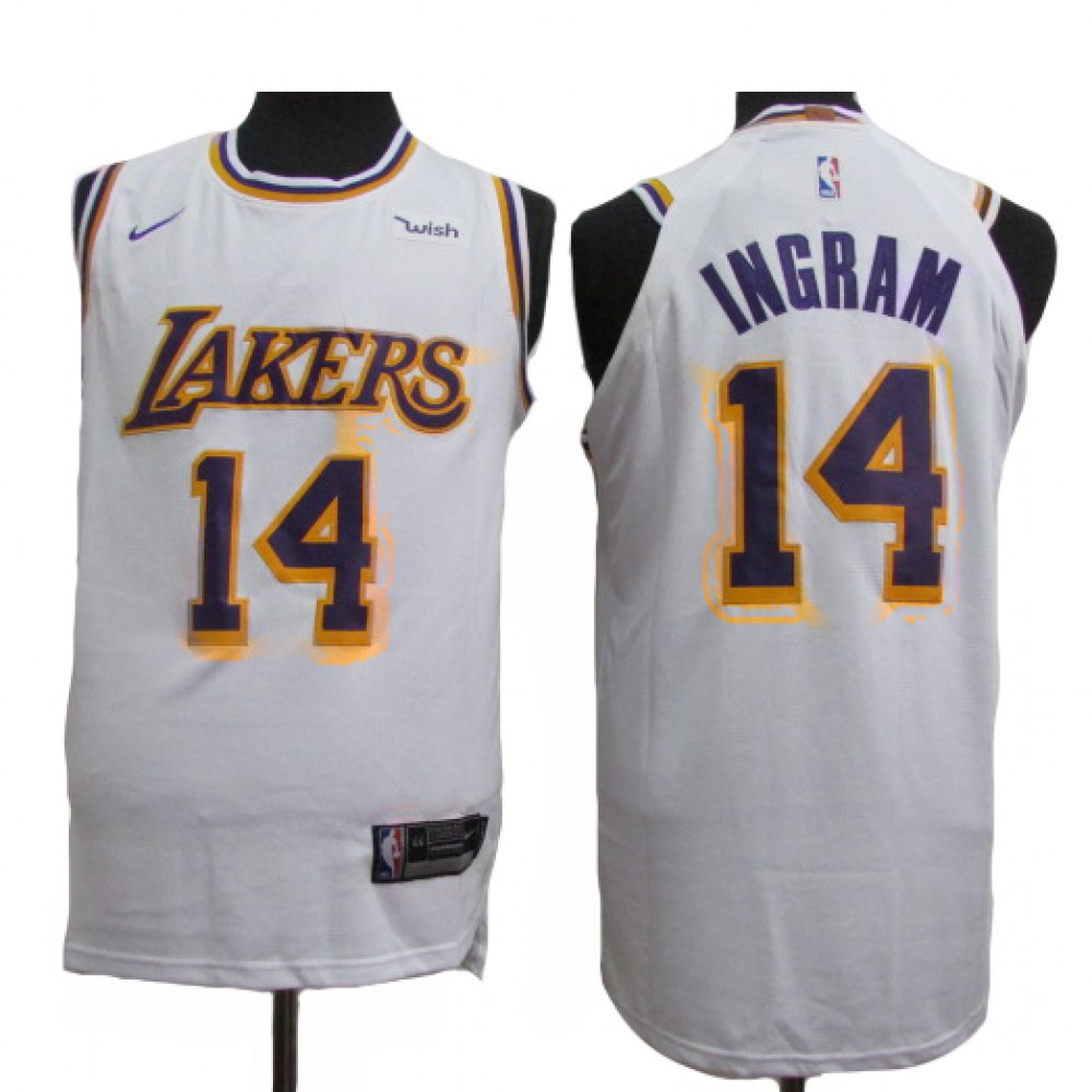 Camiseta Brandon Ingram #14 Los Angeles Lakers 18/19 Blanco Association Edition Camiseta Brandon Ingram #14 Los Angeles Lakers 18/19 Blanco Association Edition