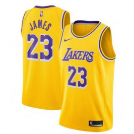 Camiseta LeBron James #23 Los Angeles Lakers 18/19 Amarillo Icon Edition