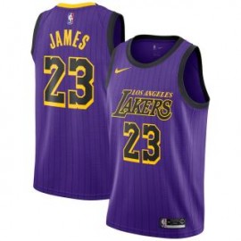 Camiseta LeBron James #23 Los Angeles Lakers 18/19 Púrpura City Edition