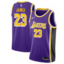 Camiseta LeBron James #23 Los Angeles Lakers 18/19 Púrpura Statement Edition