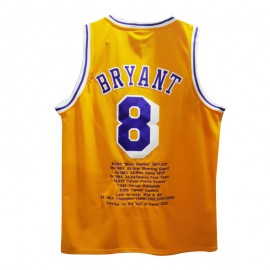 Camiseta Kobe Bryant #8 Los Angeles Lakers Amarillo Honor Edition