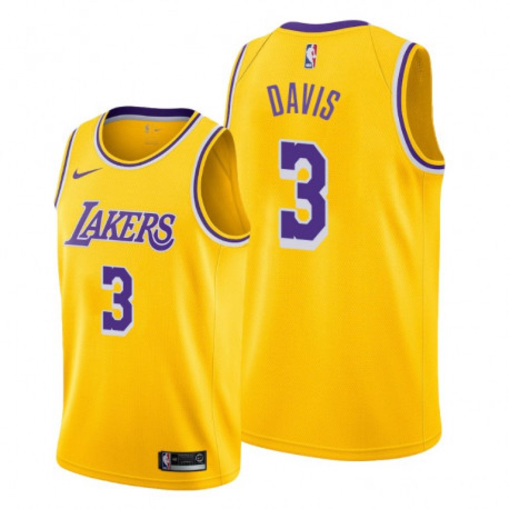 Camiseta Anthony Davis #3 Los Angeles Lakers 19/20 Amarillo Icon Edition