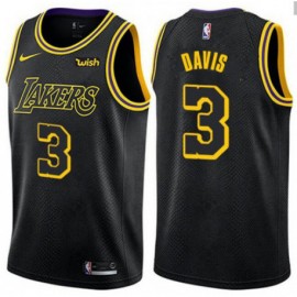 Camiseta Anthony Davis #3 Los Angeles Lakers 19/20 Negro City Edition