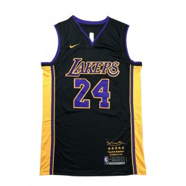 Camiseta Kobe Bryant #24 Los Angeles Lakers Negro Retirada Edition