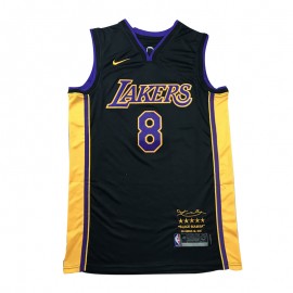 Camiseta Kobe Bryant #8 Los Angeles Lakers Negro/Amarillo Retirada Edition