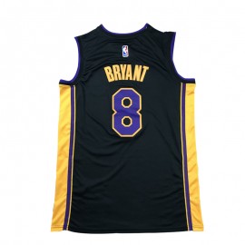 Camiseta Kobe Bryant #8 Los Angeles Lakers Negro/Amarillo Retirada Edition Camiseta Kobe Bryant #8 Los Angeles Lakers Negro/Amarillo Retirada Edition