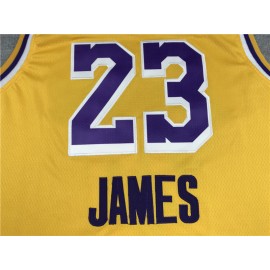 Camiseta LeBron James #23 Los Angeles Lakers Amarillo  Camiseta LeBron James #23 Los Angeles Lakers Amarillo