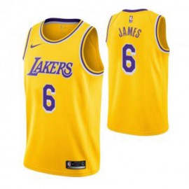 Camiseta LeBron James #6 Los Angeles Lakers 19/20 Amarillo Icon Edition