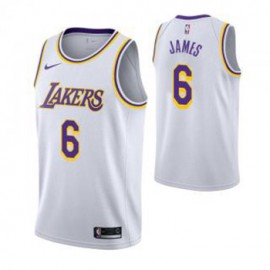 Camiseta LeBron James #6 Los Angeles Lakers 19/20 Blanco Association Edition