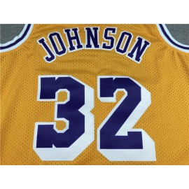 Camiseta Magic Johnson #32 Los Angeles Lakers Amarillo Camiseta Magic Johnson #32 Los Angeles Lakers Amarillo