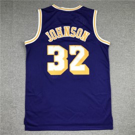 Camiseta Magic Johnson #32 Los Angeles Lakers Púrpura Camiseta Magic Johnson #32 Los Angeles Lakers Púrpura