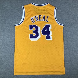 Camiseta Shaquille O'Neal #34 Los Angeles Lakers Amarillo Classic Edition Camiseta Shaquille O'Neal #34 Los Angeles Lakers Amarillo Classic Edition