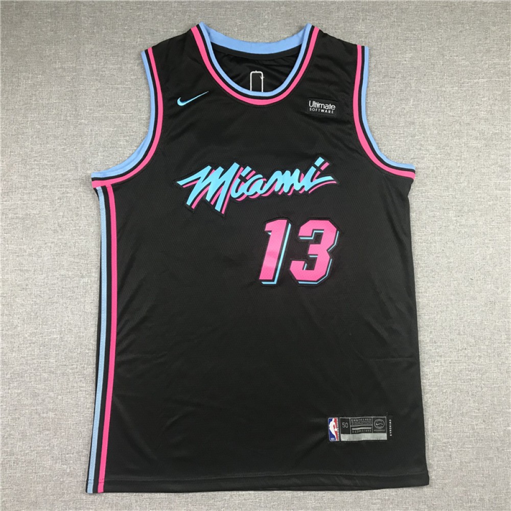 Camiseta Bam Adebayo #13 Miami Heat Negro City Edition Camiseta Bam Adebayo #13 Miami Heat Negro City Edition