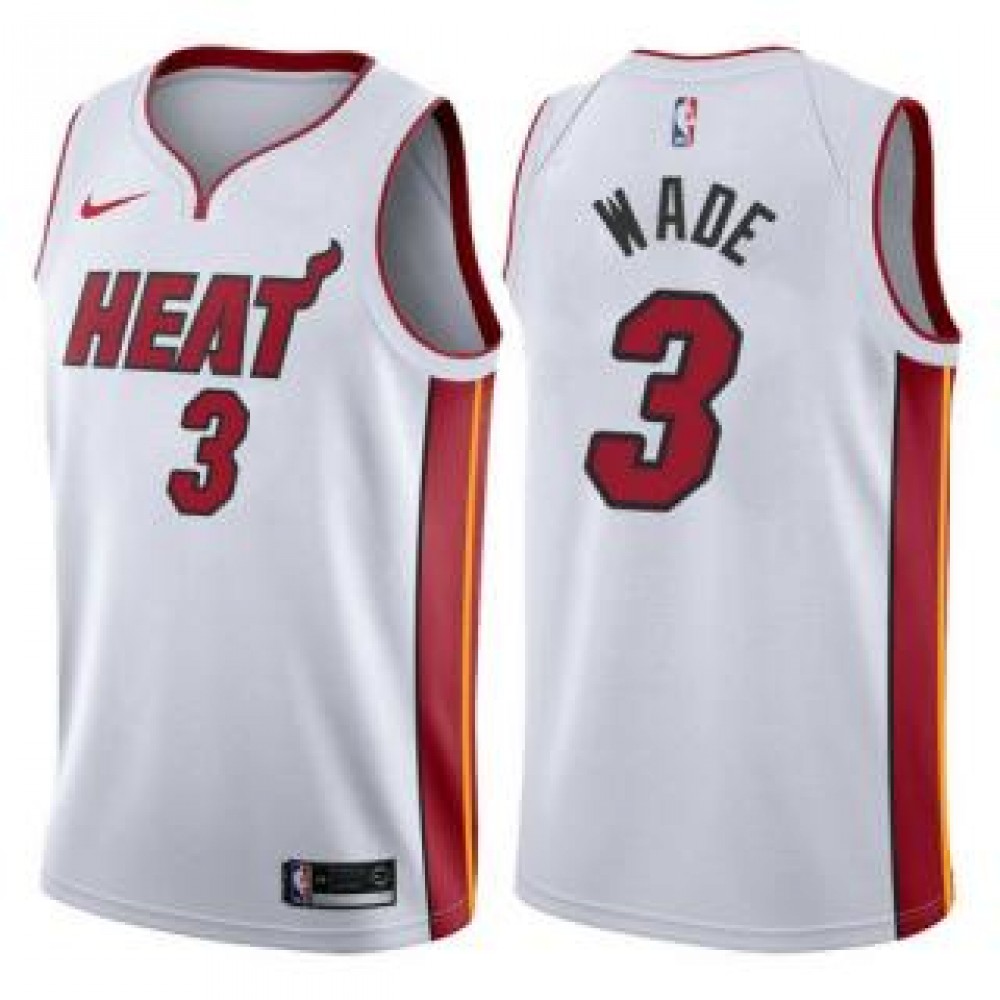 Camiseta Dwyane Wade #3 Miami Heat 17/18 Blanco Association