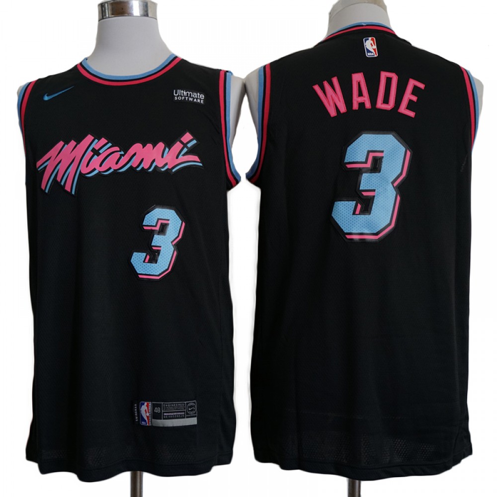 Camiseta Dwyane Wade #3 Miami Heat 17/18 Negro City Edition