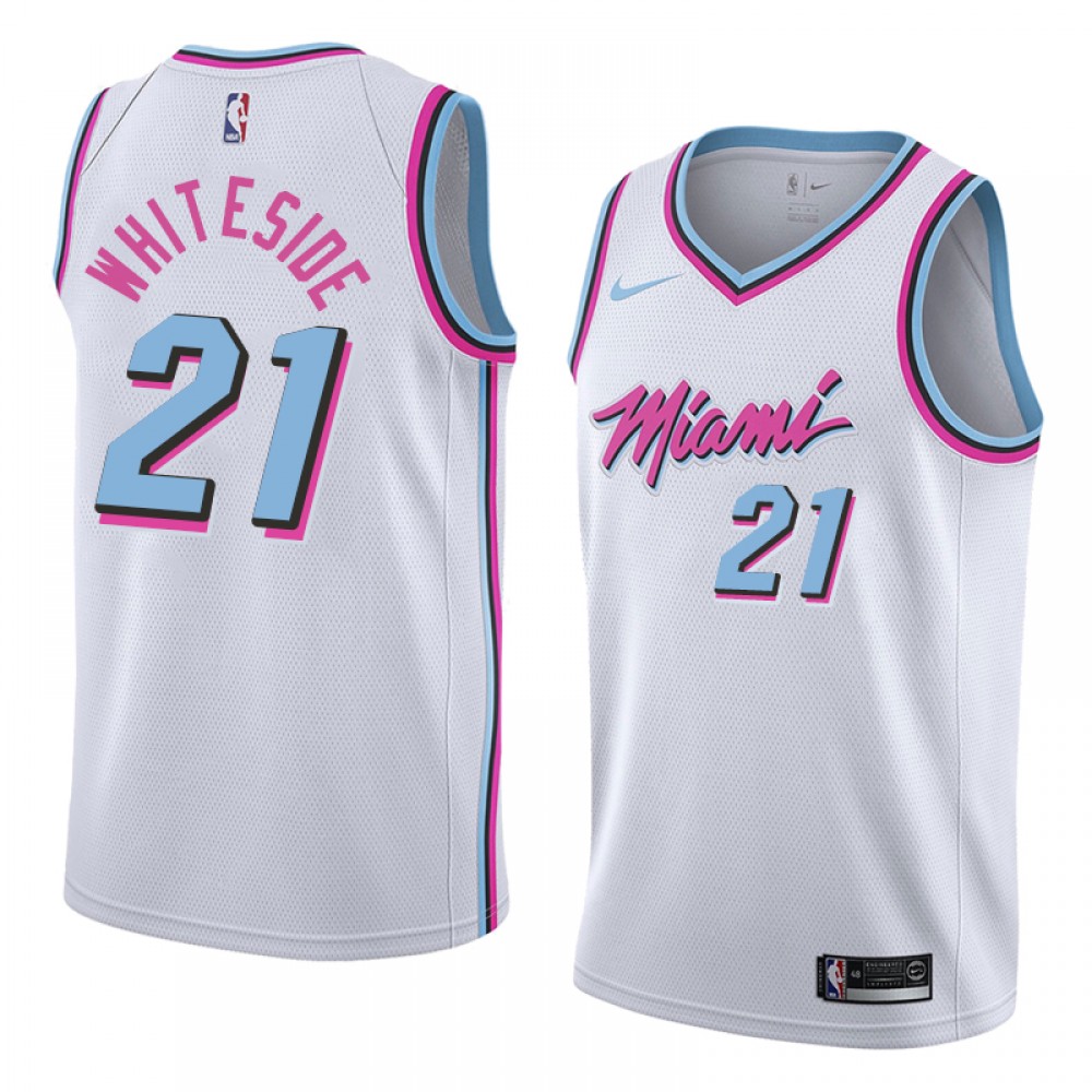 Camiseta Hassan Whiteside #21 Miami Heat 17/18 Blanco City Edition