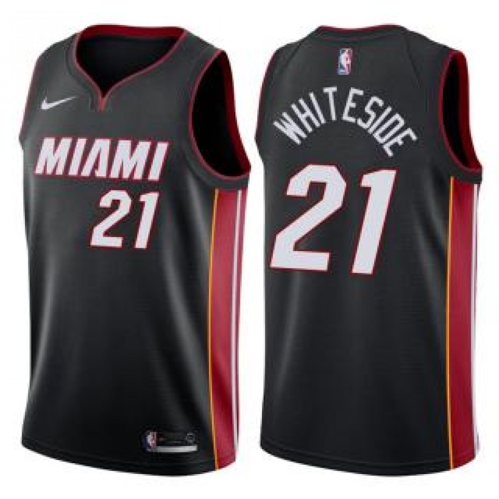 Camiseta Hassan Whiteside #21 Miami Heat 17/18 Negro Icon