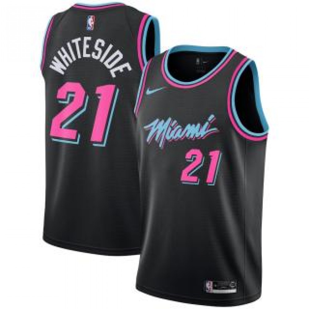 Camiseta Hassan Whiteside #21 Miami Heat 18/19 Negro City Edition Camiseta Hassan Whiteside #21 Miami Heat 18/19 Negro City Edition