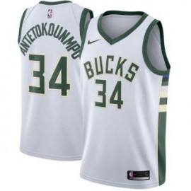 Camiseta Giannis Antetokounmpo #34 Milwaukee Bucks 17/18 Blanco Association