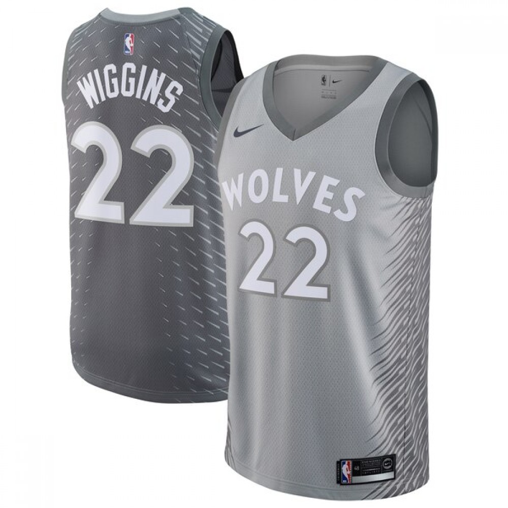 Camiseta Andrew Wiggins #22 Minnesota Timberwolves 17/18 Gris City Edition Camiseta Andrew Wiggins #22 Minnesota Timberwolves 17/18 Gris City Edition