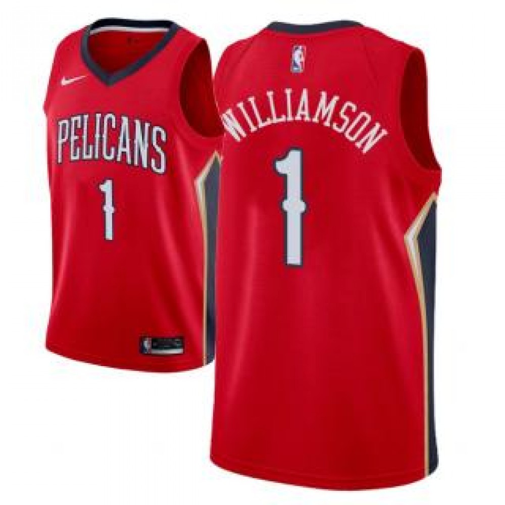 Camiseta Zion Williamson #1 New Orleans Pelicans 17/18 Rojo Statement Camiseta Zion Williamson #1 New Orleans Pelicans 17/18 Rojo Statement