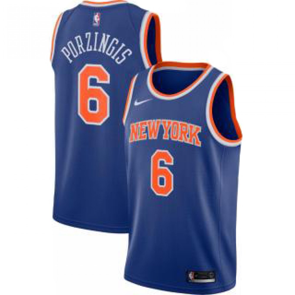 Camiseta Kristaps Porziņģis #6 New York Knicks 17/18 Azul Icon Camiseta Kristaps Porziņģis #6 New York Knicks 17/18 Azul Icon