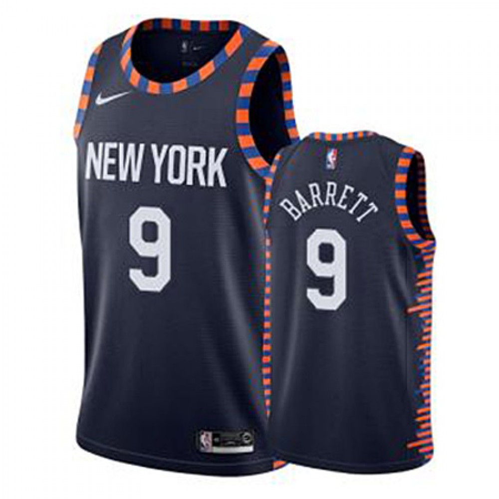 Camiseta RJ Barrett #9 New York Knicks 19/20 Azul Marino Floral City Edition Camiseta RJ Barrett #9 New York Knicks 19/20 Azul Marino Floral City Edition