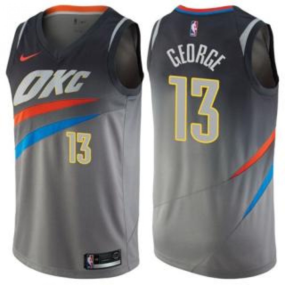 Camiseta Paul George #13 Oklahoma City Thunder 17/18 Gris City Edition Camiseta Paul George #13 Oklahoma City Thunder 17/18 Gris City Edition