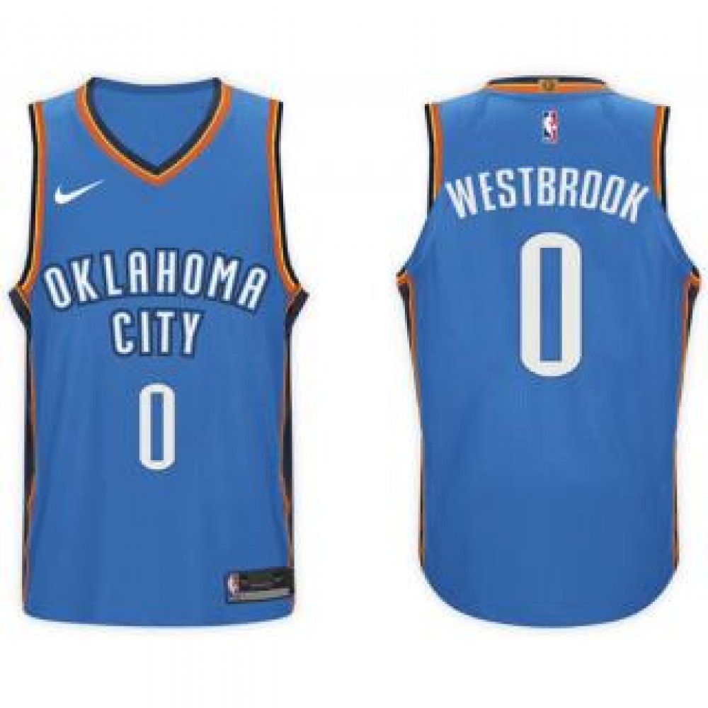Camiseta Russell Westbrook #0 Oklahoma City Thunder 17/18 Azul Icon Camiseta Russell Westbrook #0 Oklahoma City Thunder 17/18 Azul Icon