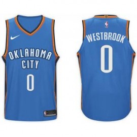 Camiseta Russell Westbrook #0 Oklahoma City Thunder 17/18 Azul Icon