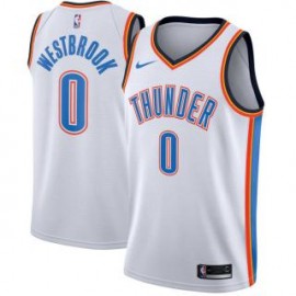Camiseta Russell Westbrook #0 Oklahoma City Thunder 17/18 Blanco Association