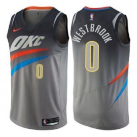 Camiseta Russell Westbrook #0 Oklahoma City Thunder 17/18 Gris City Edition