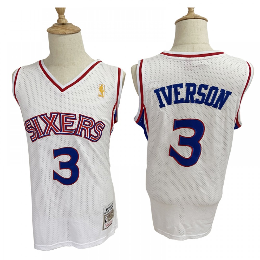 Camiseta Allen Iverson #3 Philadelphia 76ers Blanco Camiseta Allen Iverson #3 Philadelphia 76ers Blanco