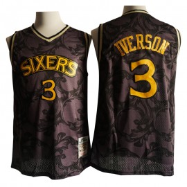 Camiseta Allen Iverson #3 Philadelphia 76ers Retro Camouflage Negro