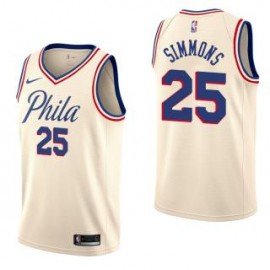 Camiseta Ben Simmons #25 Philadelphia 76ers 17/18 Beige City Edition