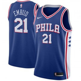 Camiseta Joel Embiid #21Philadelphia 76ers 17/18 Azul Icon Edition
