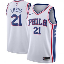 Camiseta Joel Embiid #21 Philadelphia 76ers 17/18 Blanco Association Edition