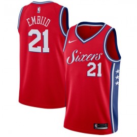 Camiseta Joel Embiid #21 Philadelphia 76ers 17/18 Rojo Statement Edition