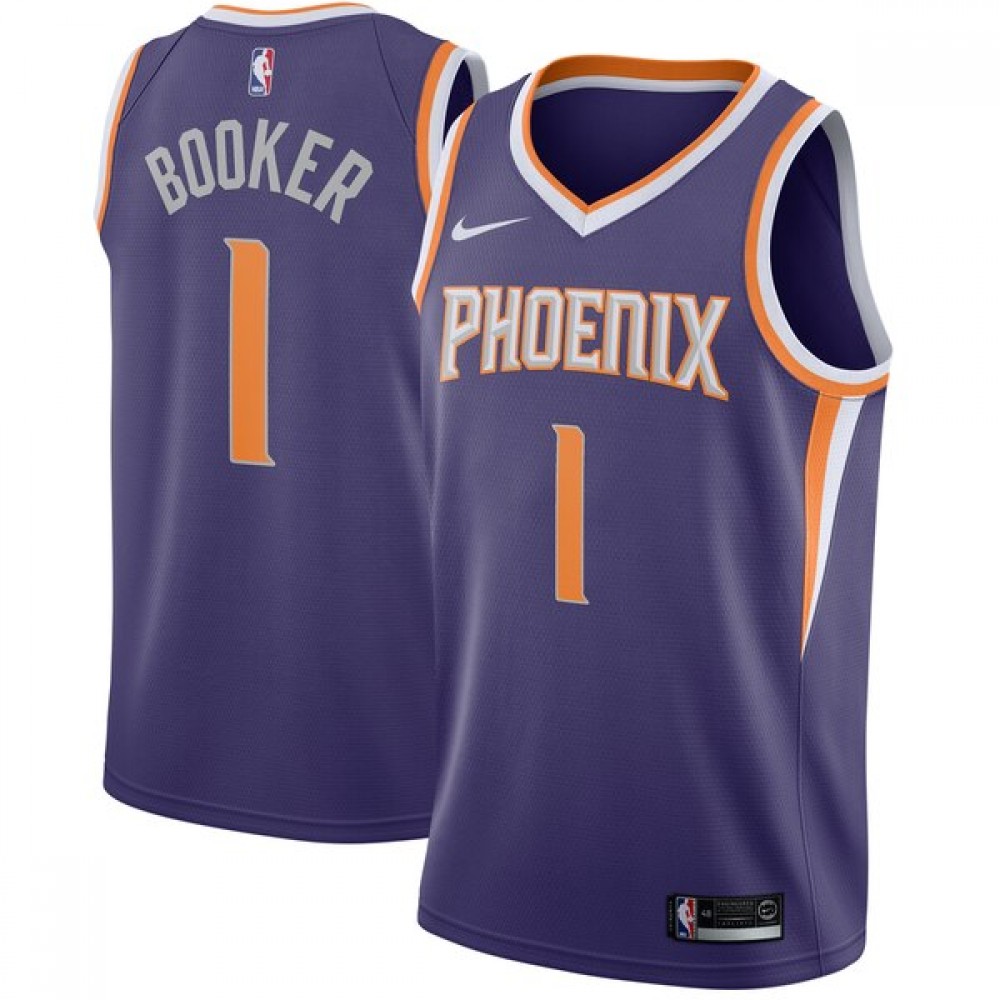 Camiseta Devin Booker #1 Phoenix Suns 17/18 Púrpura Icon Edition