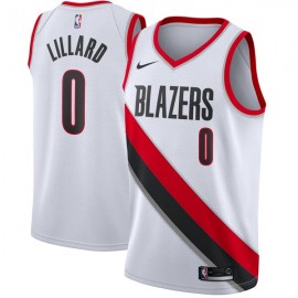 Camiseta Damian Lillard #0 Portland Trail Blazers 17/18 Blanco Association Edition