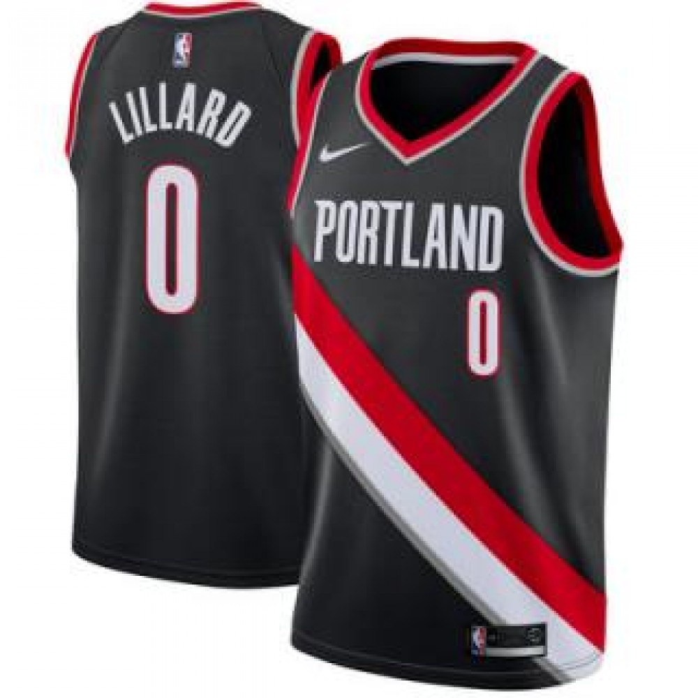 Camiseta Damian Lillard #0 Portland Trail Blazers 17/18 Negro Icon Edition Camiseta Damian Lillard #0 Portland Trail Blazers 17/18 Negro Icon Edition