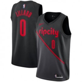 Camiseta Damian Lillard #0 Portland Trail Blazers 18/19 Negro City Edition