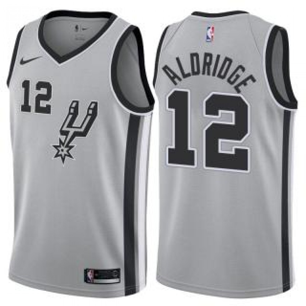 Camiseta LaMarcus Aldridge #12 San Antonio Spurs 17/18 Gris Statement Edition Camiseta LaMarcus Aldridge #12 San Antonio Spurs 17/18 Gris Statement Edition