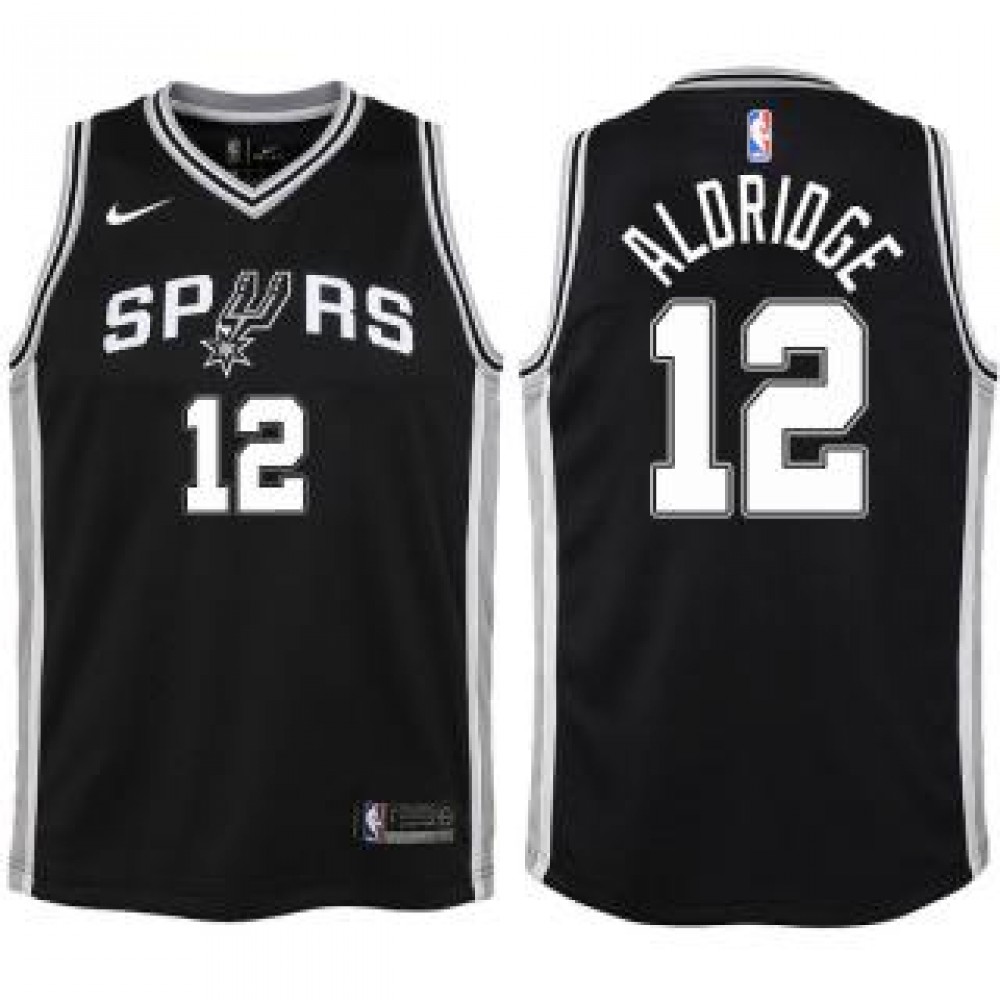 Camiseta LaMarcus Aldridge #12 San Antonio Spurs 17/18 Negro Icon Edition Camiseta LaMarcus Aldridge #12 San Antonio Spurs 17/18 Negro Icon Edition