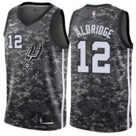 Camiseta LaMarcus Aldridge #12 San Antonio Spurs 17/18 Negro City Edition