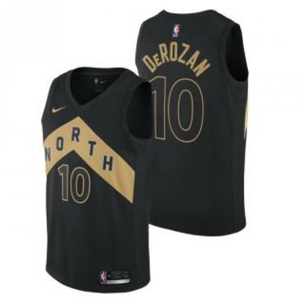 Camiseta DeMar DeRozan #10 Toronto Raptors 17/18 Negro City Edition