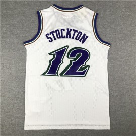 Camiseta John Stockton #12 Utah Jazz Blanco 