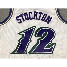 Camiseta John Stockton #12 Utah Jazz Blanco 