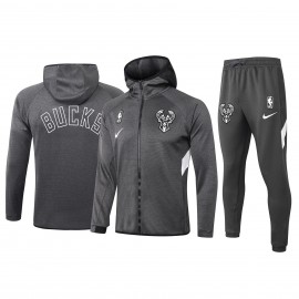 Chandal Milwaukee Bucks Con Capucha Gris