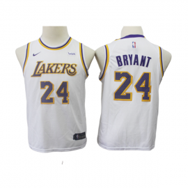 Camiseta Kobe Bryant #24 Los Angeles Lakers Blanco Niño